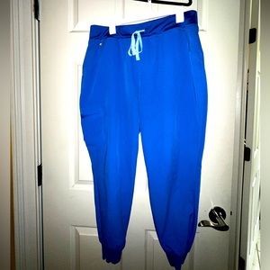 Figs Women’s Royal Blue Zamora High Waisted - Petite Jogger Scrub Pants, Size XL